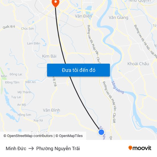 Minh Đức to Phường Nguyễn Trãi map