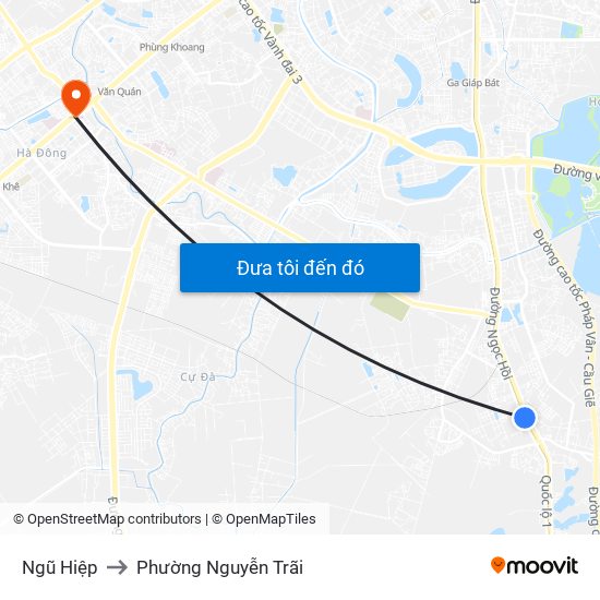 Ngũ Hiệp to Phường Nguyễn Trãi map