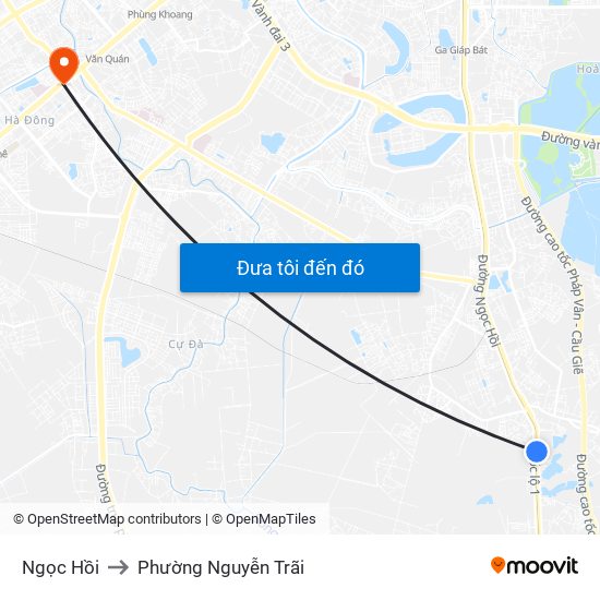 Ngọc Hồi to Phường Nguyễn Trãi map