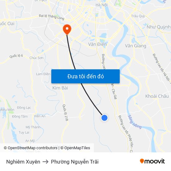Nghiêm Xuyên to Phường Nguyễn Trãi map