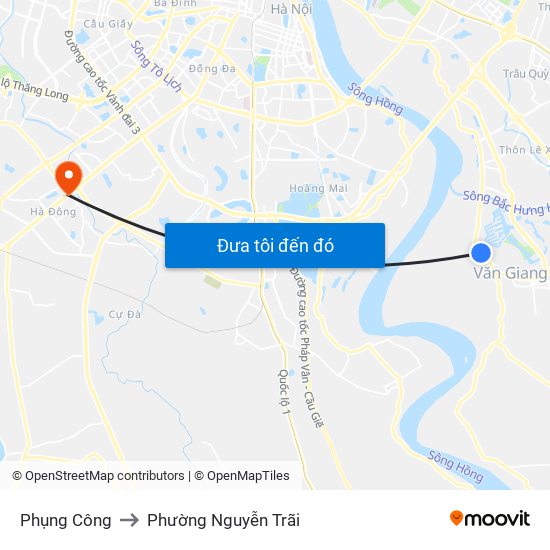 Phụng Công to Phường Nguyễn Trãi map