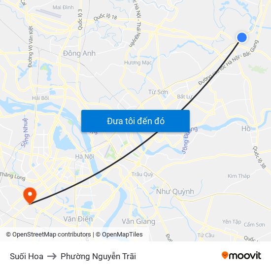 Suối Hoa to Phường Nguyễn Trãi map