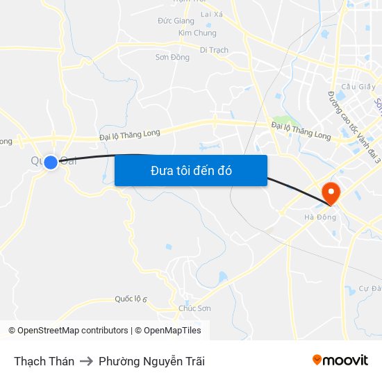 Thạch Thán to Phường Nguyễn Trãi map