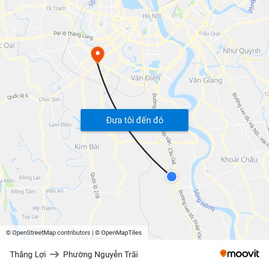 Thắng Lợi to Phường Nguyễn Trãi map