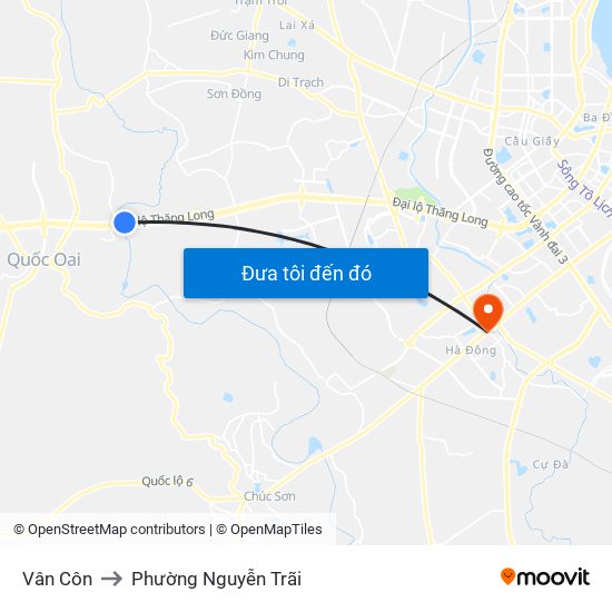 Vân Côn to Phường Nguyễn Trãi map