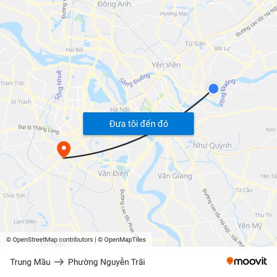 Trung Mầu to Phường Nguyễn Trãi map