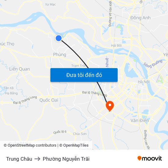 Trung Châu to Phường Nguyễn Trãi map