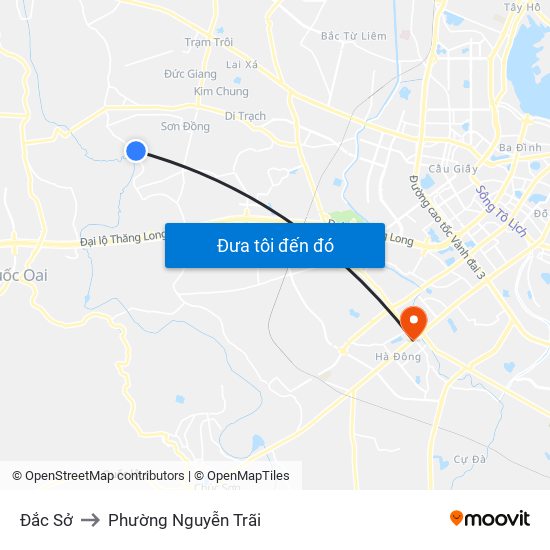 Đắc Sở to Phường Nguyễn Trãi map