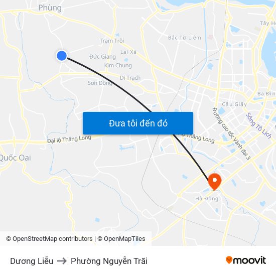 Dương Liễu to Phường Nguyễn Trãi map