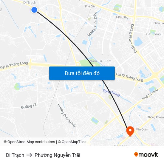 Di Trạch to Phường Nguyễn Trãi map