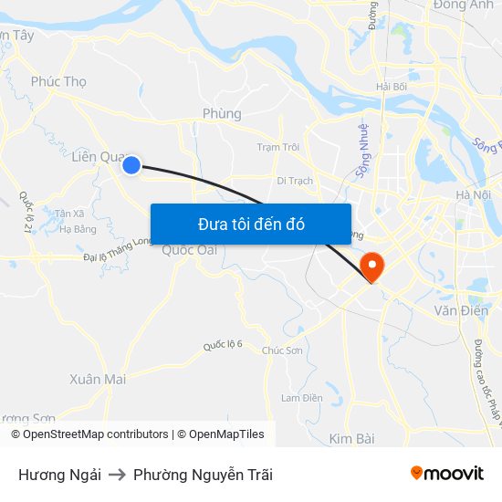 Hương Ngải to Phường Nguyễn Trãi map