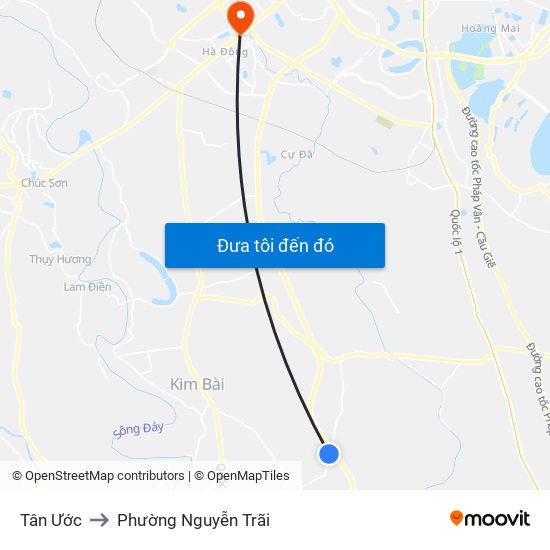 Tân Ước to Phường Nguyễn Trãi map