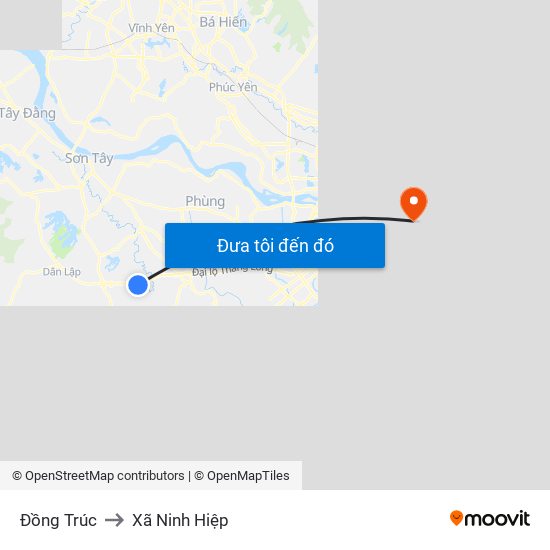 Đồng Trúc to Xã Ninh Hiệp map