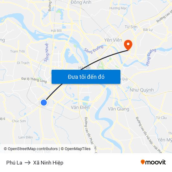 Phú La to Xã Ninh Hiệp map