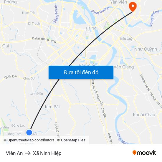 Viên An to Xã Ninh Hiệp map