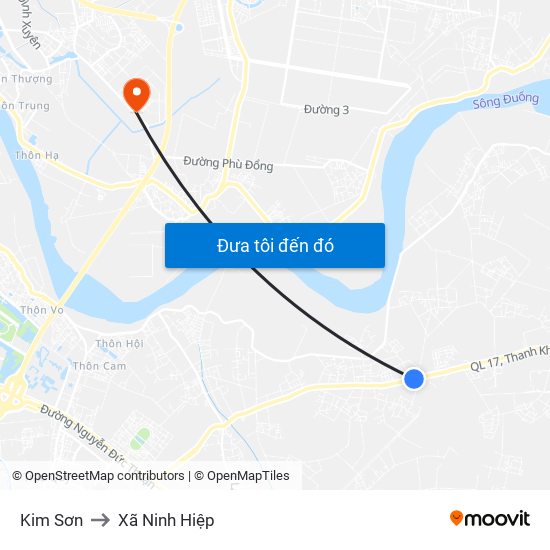 Kim Sơn to Xã Ninh Hiệp map