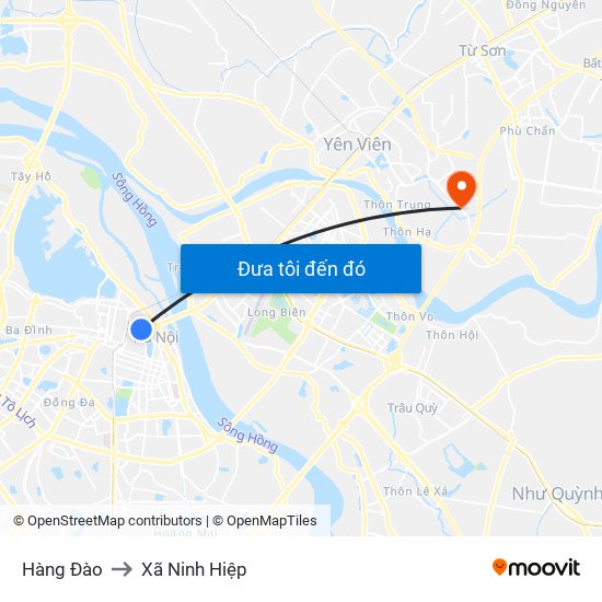 Hàng Đào to Xã Ninh Hiệp map