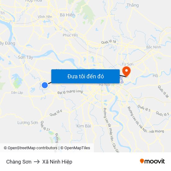 Chàng Sơn to Xã Ninh Hiệp map