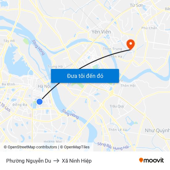 Phường Nguyễn Du to Xã Ninh Hiệp map