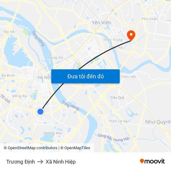 Trương Định to Xã Ninh Hiệp map