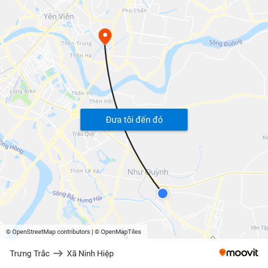 Trưng Trắc to Xã Ninh Hiệp map