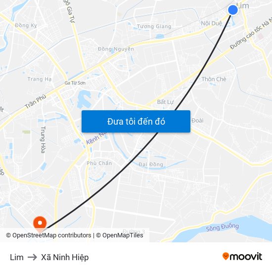 Lim to Xã Ninh Hiệp map
