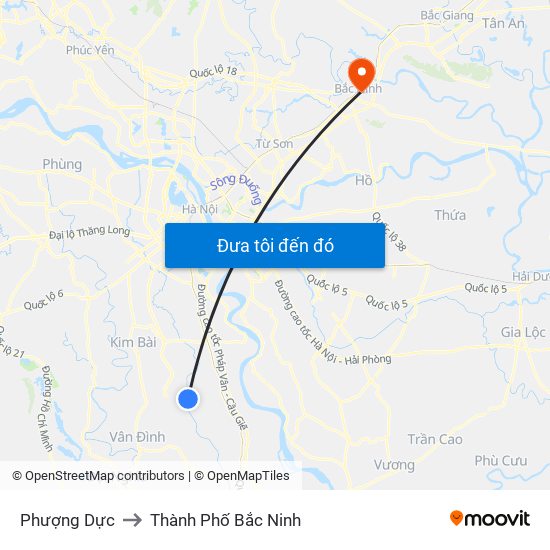 Phượng Dực to Thành Phố Bắc Ninh map