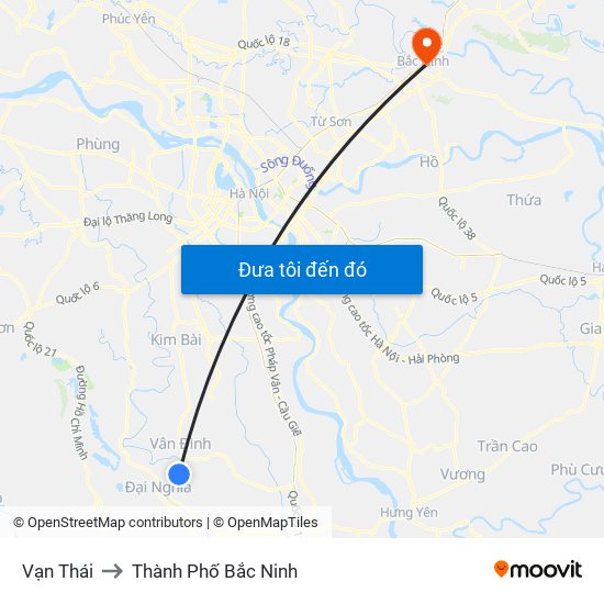 Vạn Thái to Thành Phố Bắc Ninh map