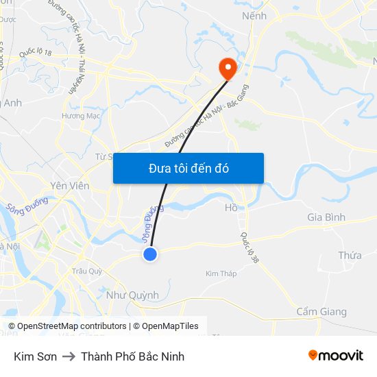 Kim Sơn to Thành Phố Bắc Ninh map
