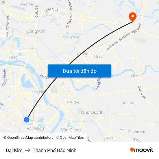 Đại Kim to Thành Phố Bắc Ninh map