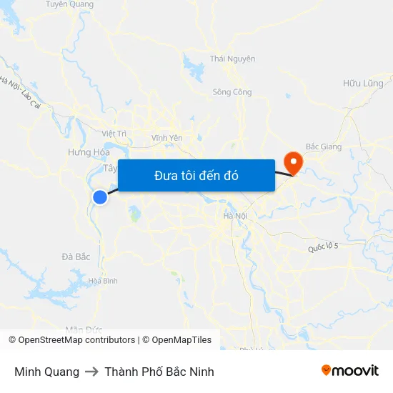 Minh Quang to Thành Phố Bắc Ninh map