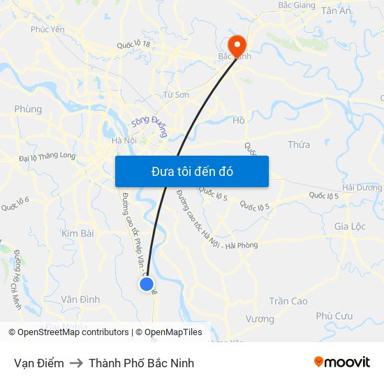 Vạn Điểm to Thành Phố Bắc Ninh map