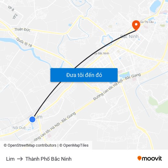 Lim to Thành Phố Bắc Ninh map