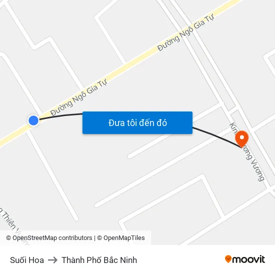 Suối Hoa to Thành Phố Bắc Ninh map