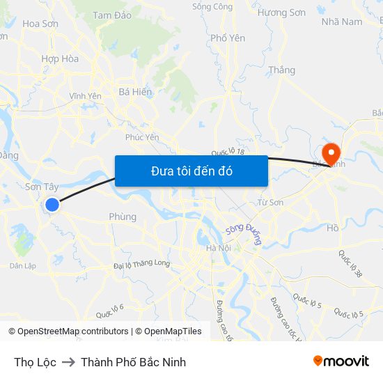 Thọ Lộc to Thành Phố Bắc Ninh map