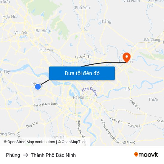 Phùng to Thành Phố Bắc Ninh map