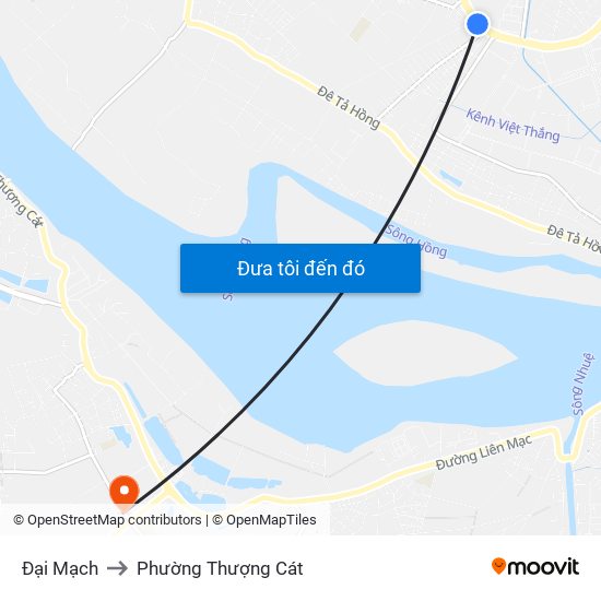 Đại Mạch to Phường Thượng Cát map