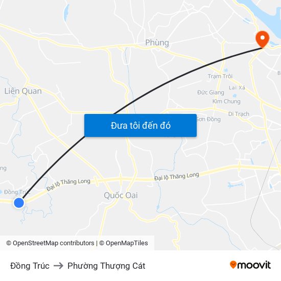 Đồng Trúc to Phường Thượng Cát map