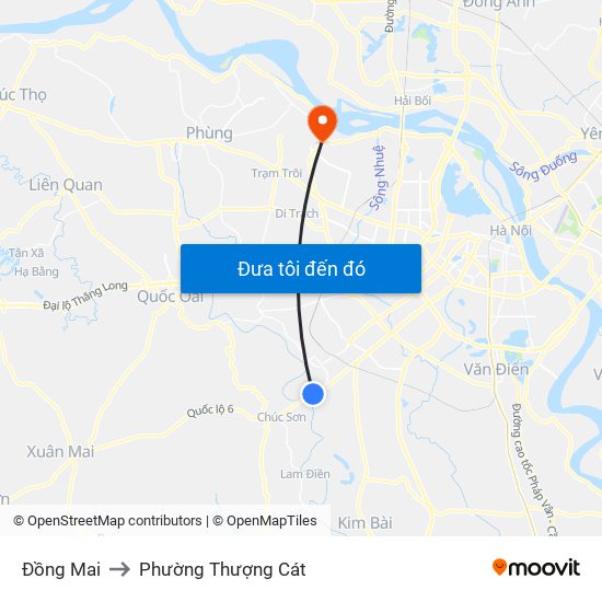 Đồng Mai to Phường Thượng Cát map