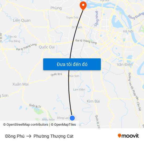 Đồng Phú to Phường Thượng Cát map