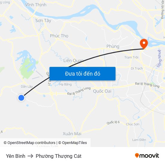 Yên Bình to Phường Thượng Cát map