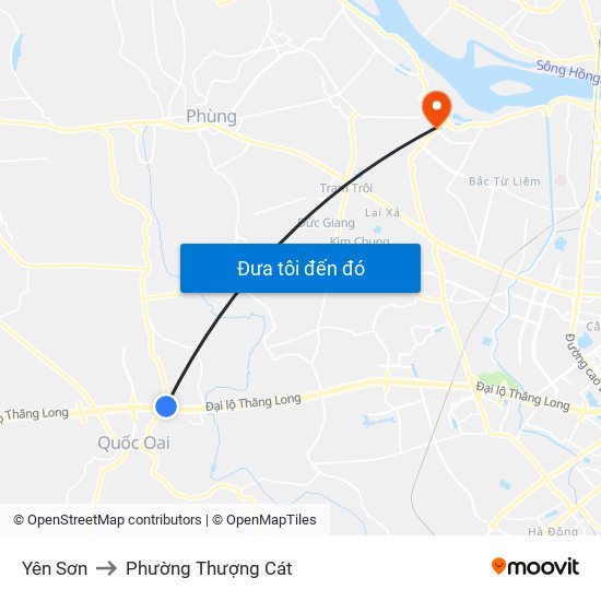 Yên Sơn to Phường Thượng Cát map