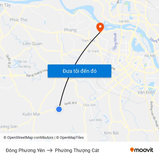 Đông Phương Yên to Phường Thượng Cát map