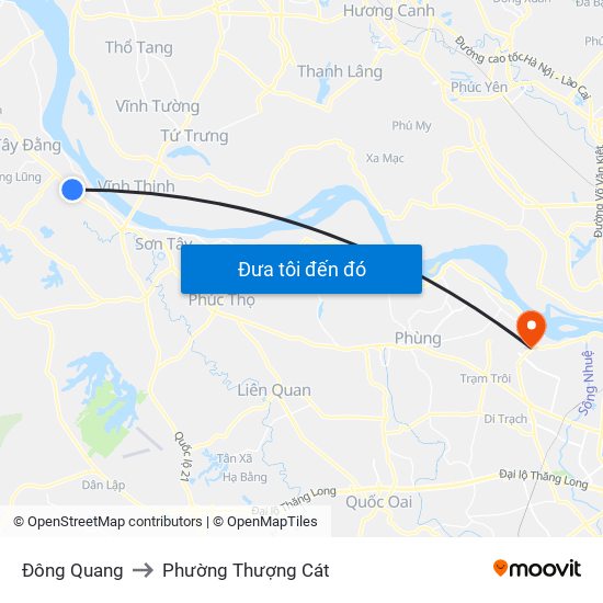 Đông Quang to Phường Thượng Cát map