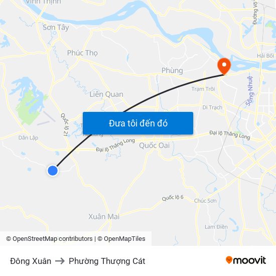 Đông Xuân to Phường Thượng Cát map