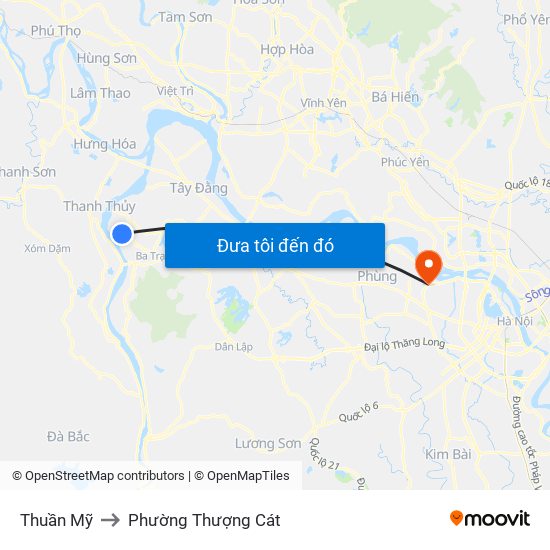 Thuần Mỹ to Phường Thượng Cát map