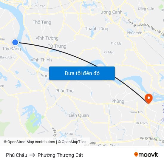 Phú Châu to Phường Thượng Cát map