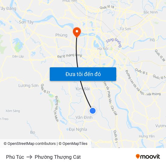 Phú Túc to Phường Thượng Cát map