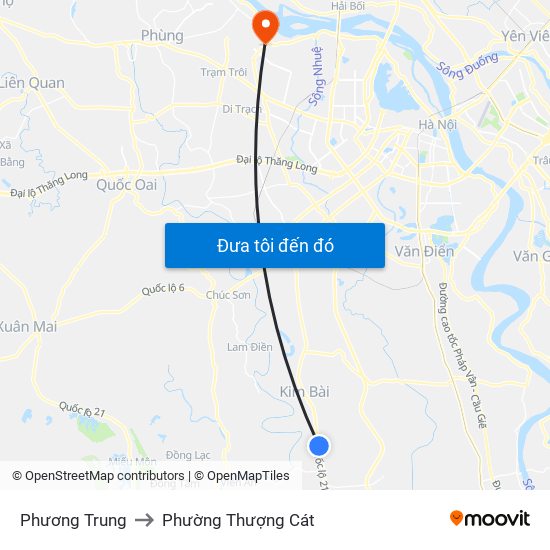 Phương Trung to Phường Thượng Cát map