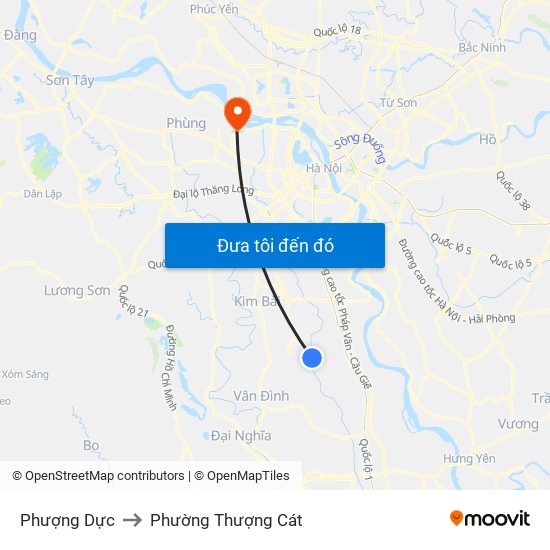 Phượng Dực to Phường Thượng Cát map